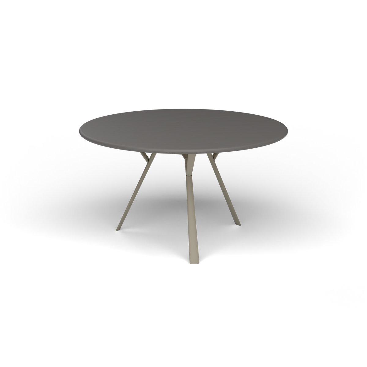 Radice Quadra Ronde Tafel, Ø 130 × h 74 cm, Pearly Gold, Aluminium speckled Anthracite
