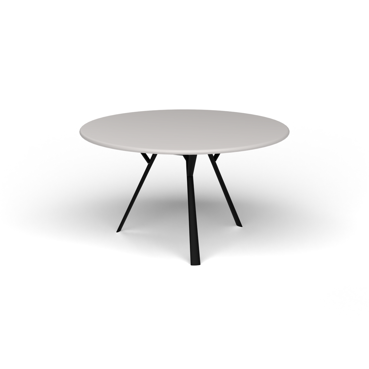 Radice Quadra Ronde Tafel, Ø 130 × h 74 cm, Black, Aluminium speckled Grey