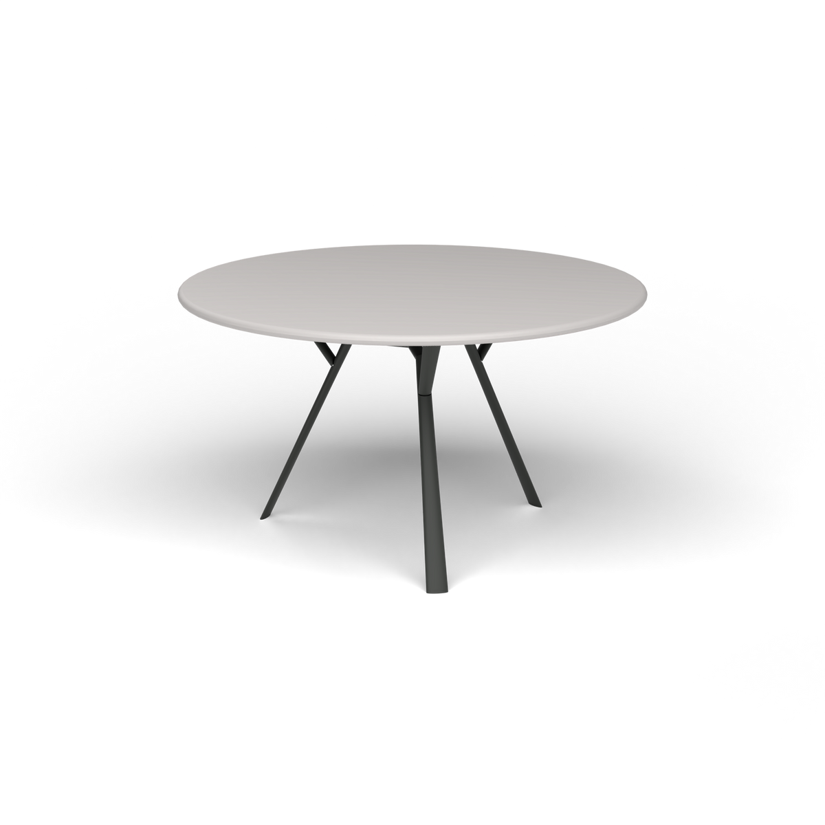 Radice Quadra Ronde Tafel, Ø 130 × h 74 cm, Metallic Grey, Aluminium speckled Grey