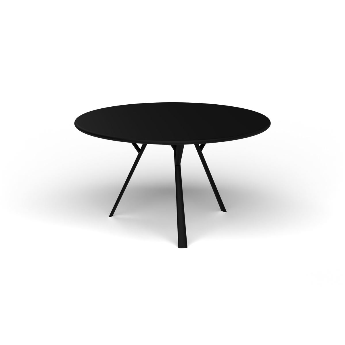 Radice Quadra Ronde Tafel, Ø 130 × h 74 cm, Black, Gelakt aluminium (volgt onderstelkleur)