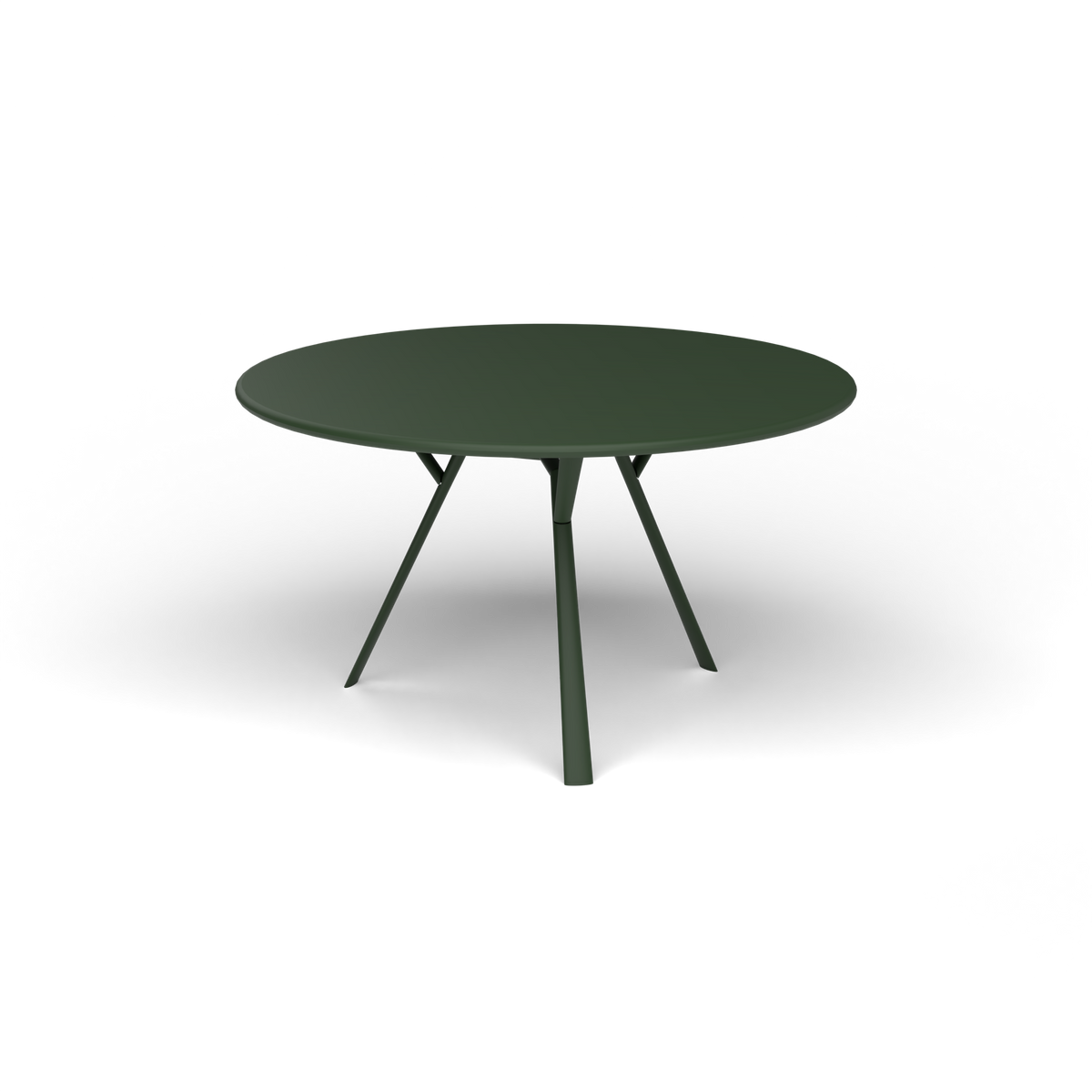 Radice Quadra Ronde Tafel, Ø 130 × h 74 cm, Bottle Green, Gelakt aluminium (volgt onderstelkleur)