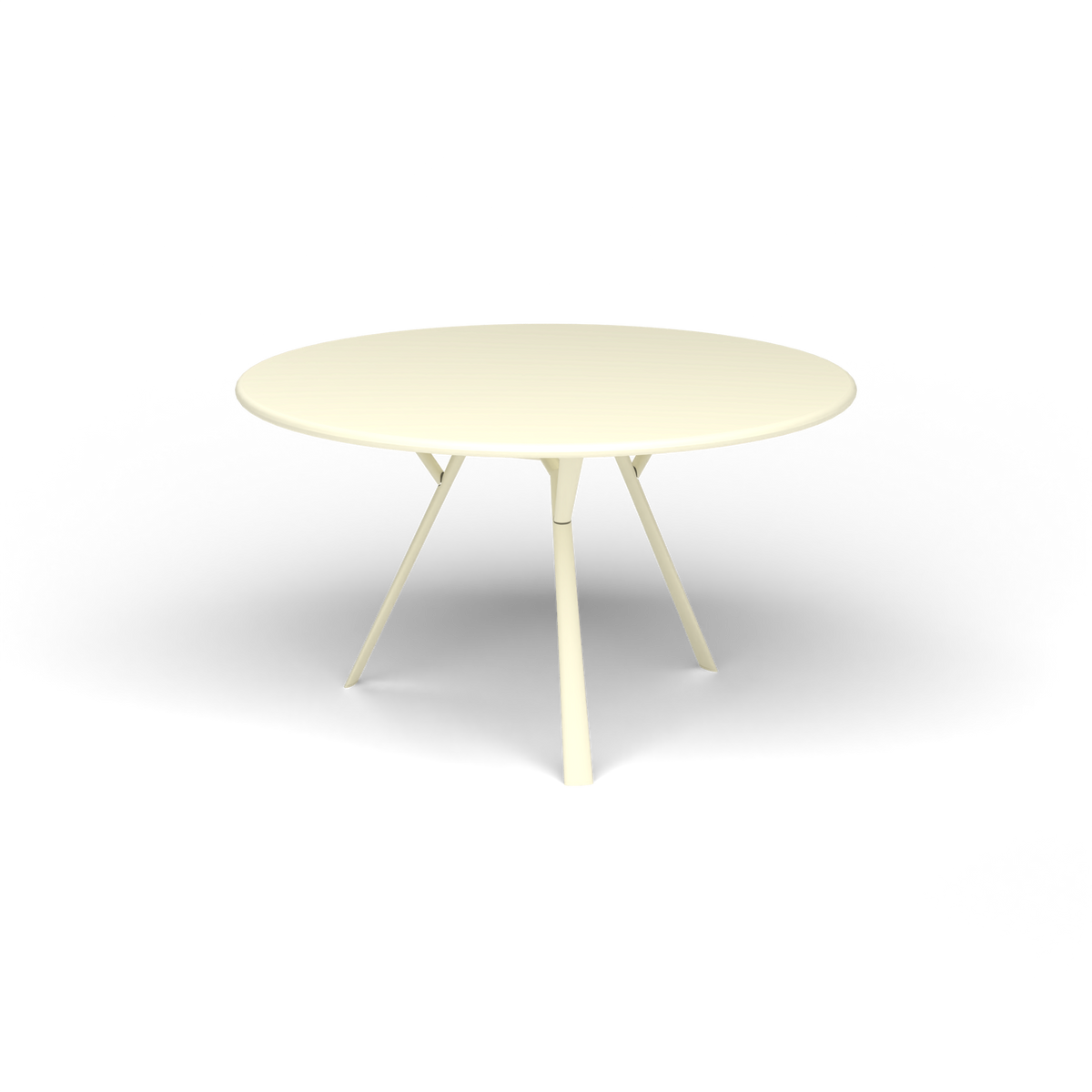 Radice Quadra Ronde Tafel, Ø 130 × h 74 cm, Butter White, Gelakt aluminium (volgt onderstelkleur)
