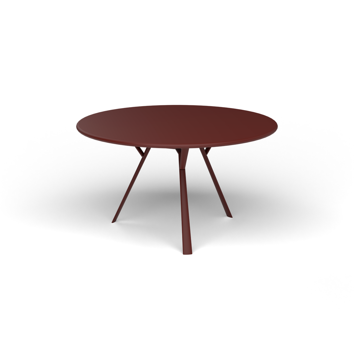 Radice Quadra Ronde Tafel, Ø 130 × h 74 cm, Chestnut Brown, Gelakt aluminium (volgt onderstelkleur)