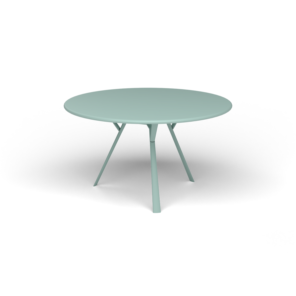 Radice Quadra Ronde Tafel, Ø 130 × h 74 cm, Light Blue, Gelakt aluminium (volgt onderstelkleur)