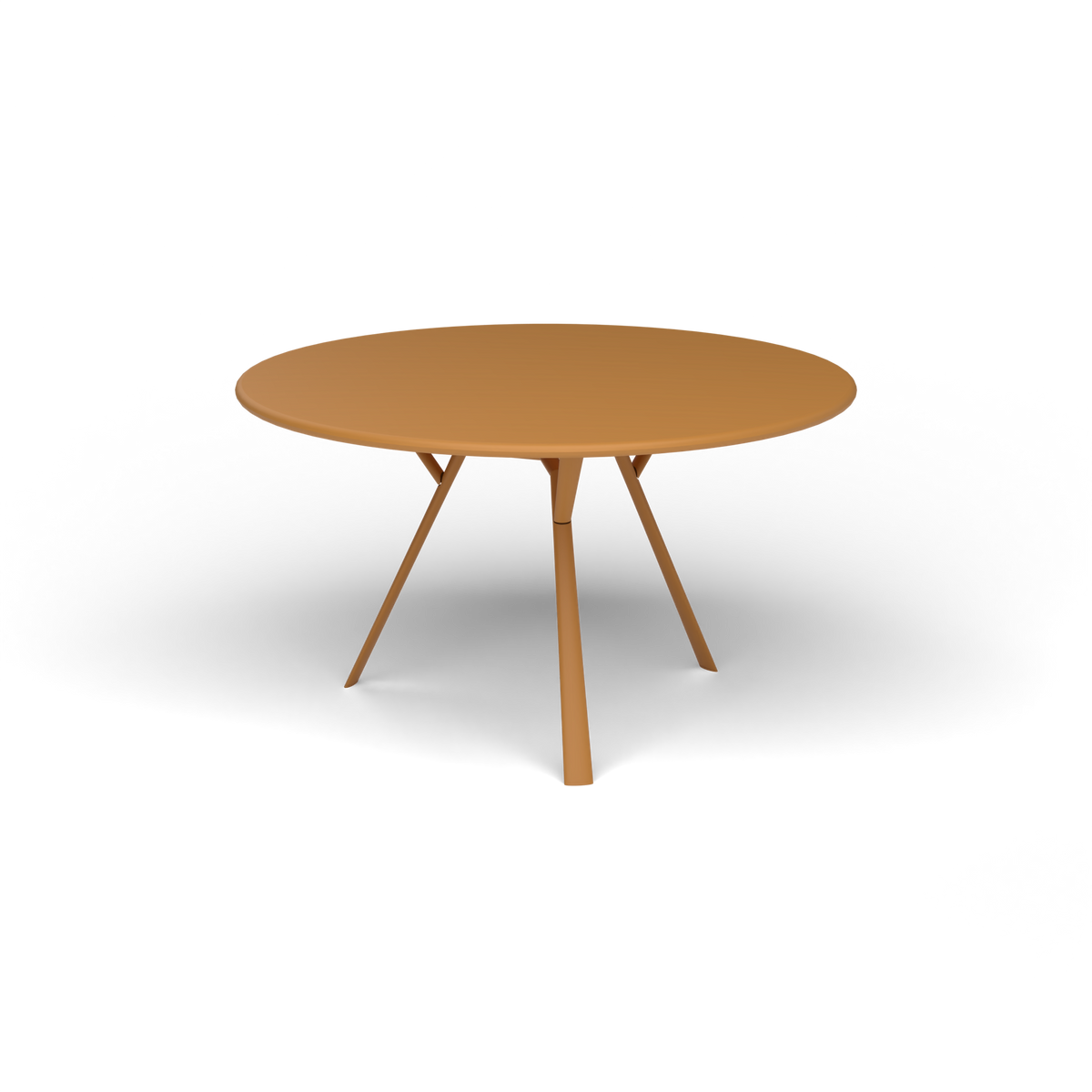Radice Quadra Ronde Tafel, Ø 130 × h 74 cm, Mustard Yellow, Gelakt aluminium (volgt onderstelkleur)