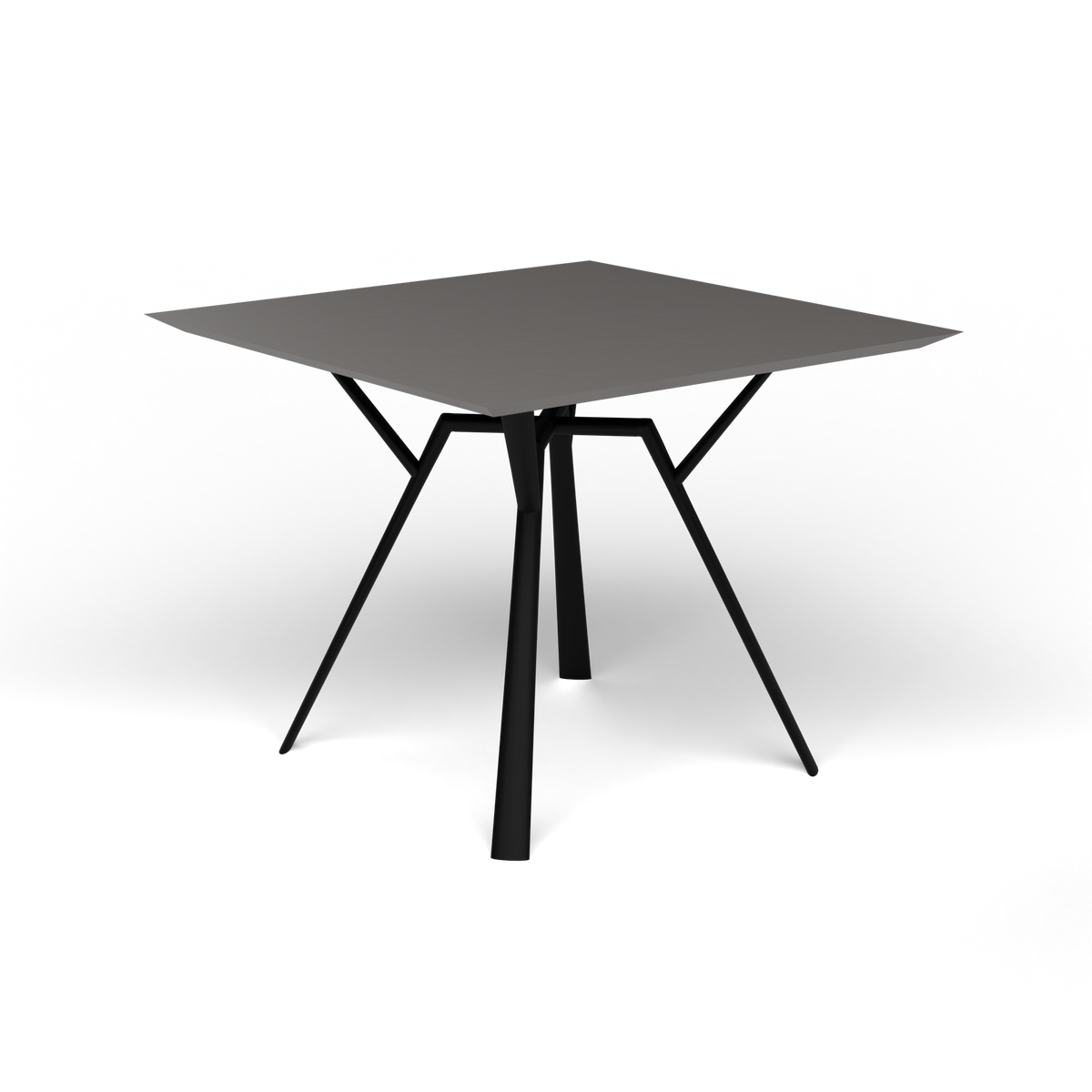 Radice Quadra Vierkante Tafel, 90 × 90 × h 74 cm, Black, Aluminium speckled Anthracite