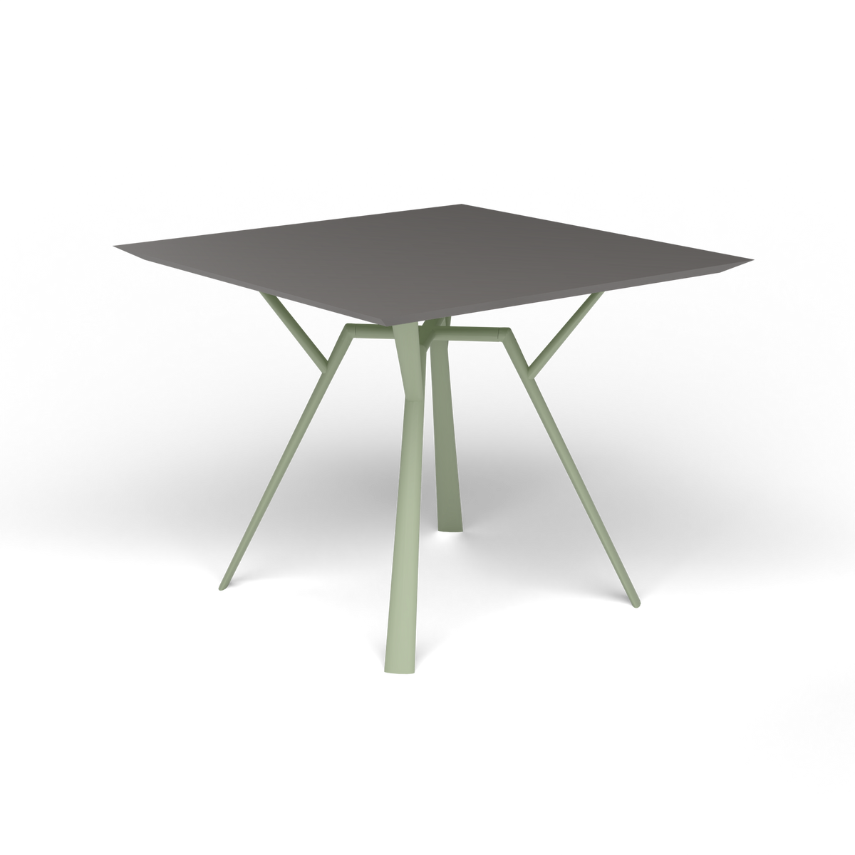 Radice Quadra Vierkante Tafel, 90 × 90 × h 74 cm, Green Tea, Aluminium speckled Anthracite