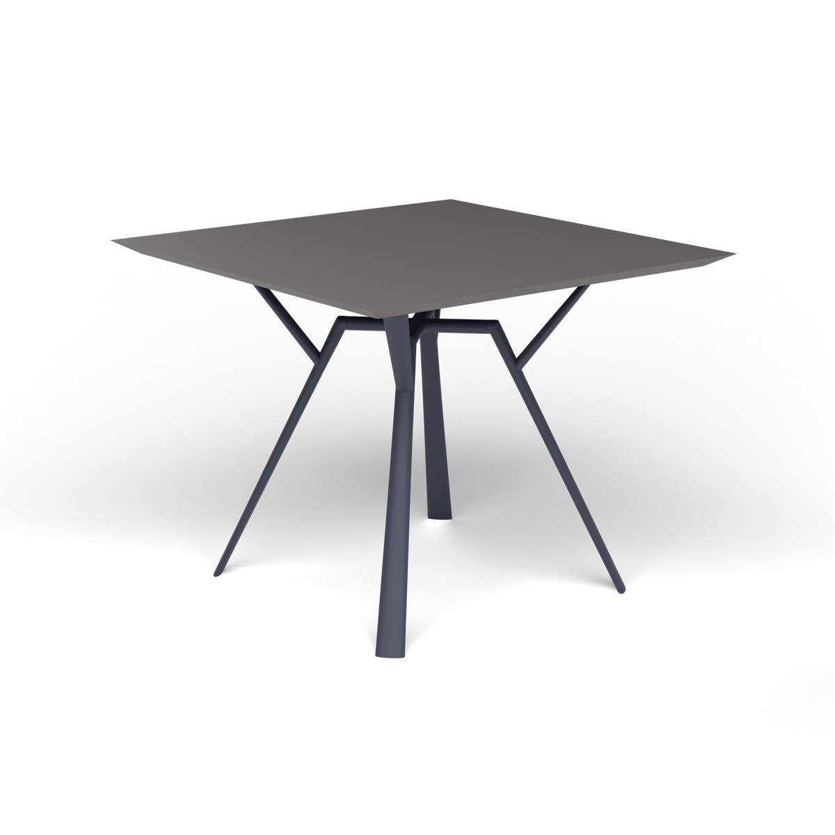 Radice Quadra Vierkante Tafel, 90 × 90 × h 74 cm, Grey Blue, Aluminium speckled Anthracite
