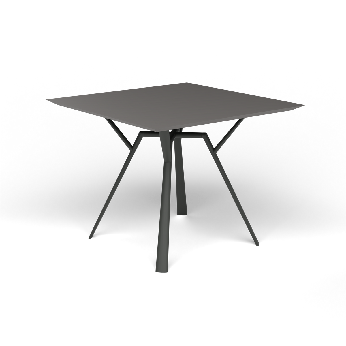 Radice Quadra Vierkante Tafel, 90 × 90 × h 74 cm, Metallic Grey, Aluminium speckled Anthracite