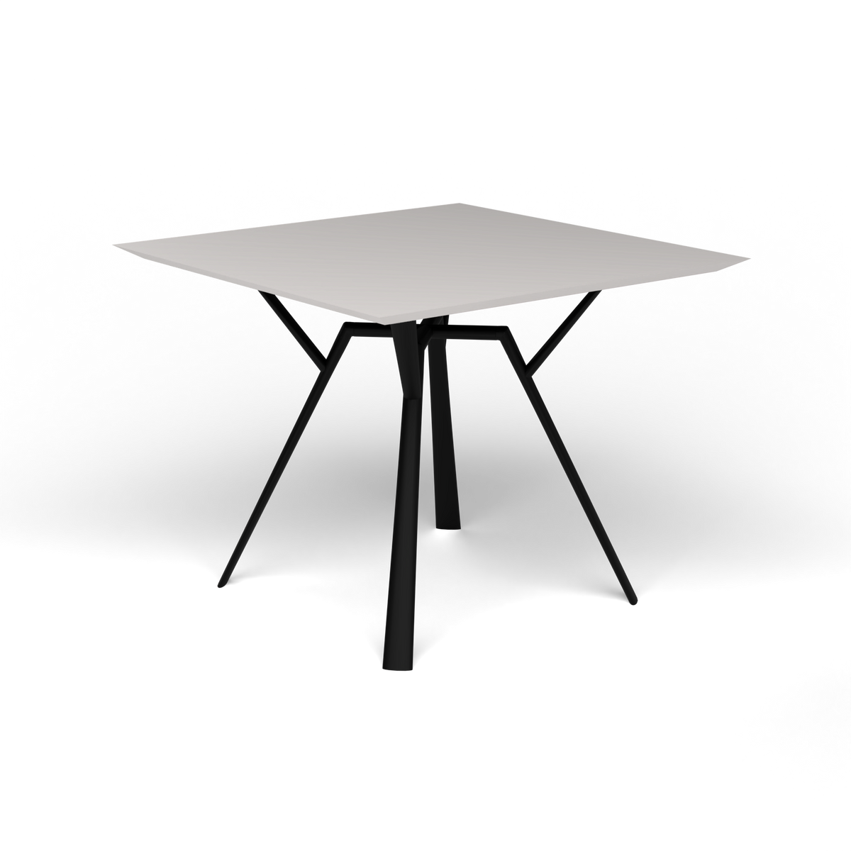 Radice Quadra Vierkante Tafel, 90 × 90 × h 74 cm, Black, Aluminium speckled Grey