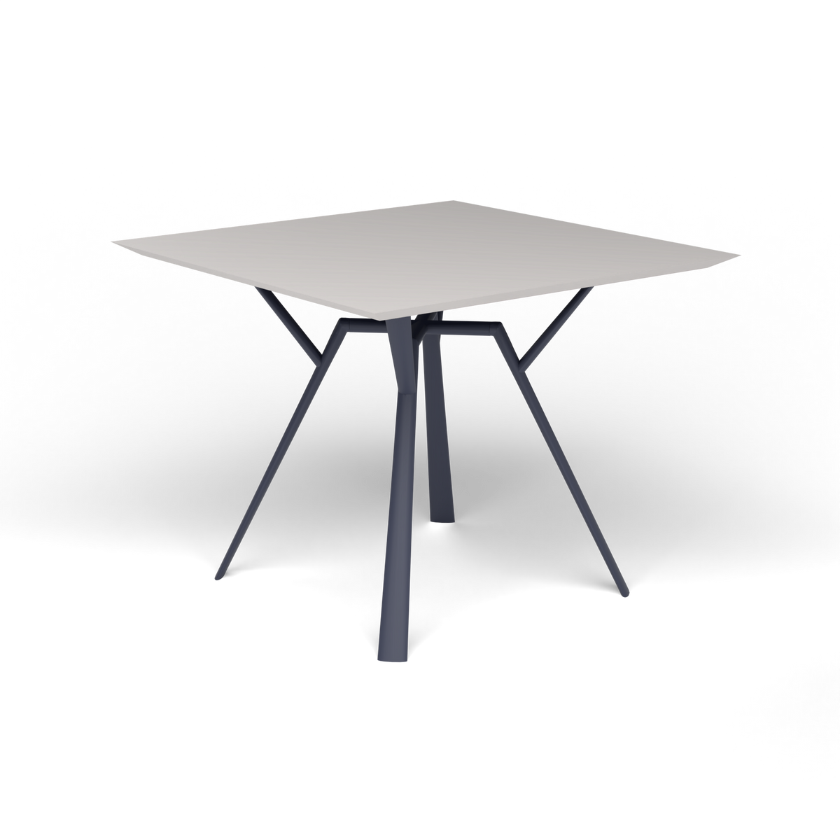 Radice Quadra Vierkante Tafel, 90 × 90 × h 74 cm, Grey Blue, Aluminium speckled Grey