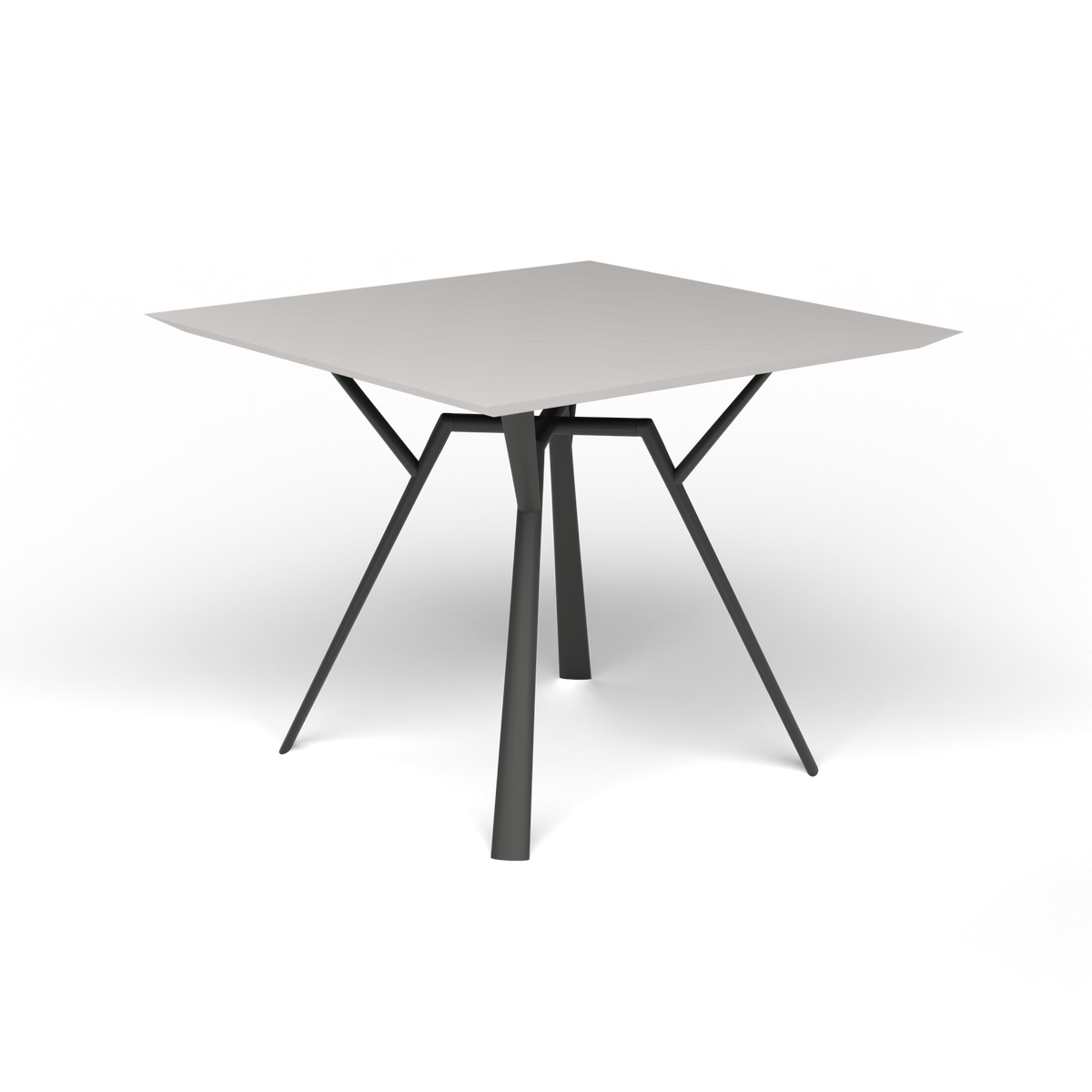 Radice Quadra Vierkante Tafel, 90 × 90 × h 74 cm, Metallic Grey, Aluminium speckled Grey