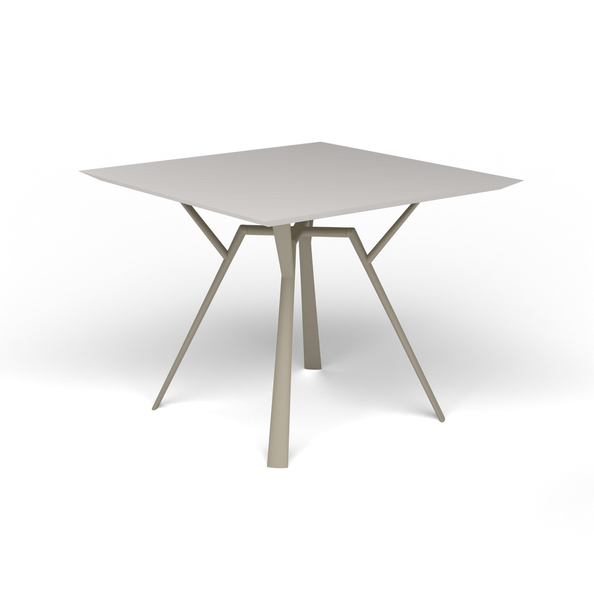 Radice Quadra Vierkante Tafel, 90 × 90 × h 74 cm, Pearly Gold, Aluminium speckled Grey