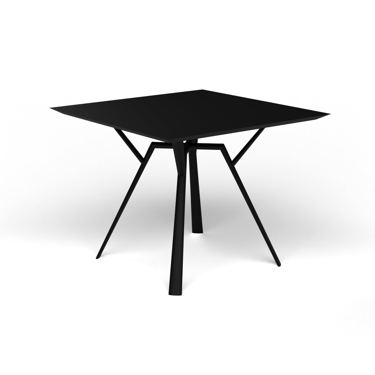 Radice Quadra Vierkante Tafel, 90 × 90 × h 74 cm, Black, Gelakt aluminium (volgt onderstelkleur)