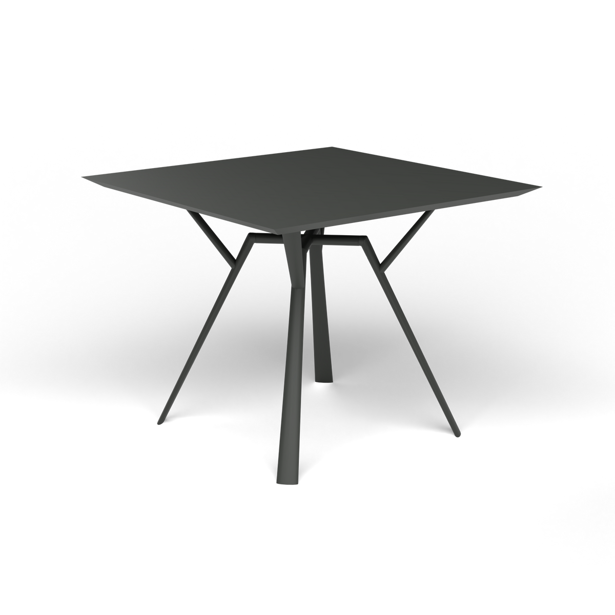 Radice Quadra Vierkante Tafel, 90 × 90 × h 74 cm, Metallic Grey, Gelakt aluminium (volgt onderstelkleur)