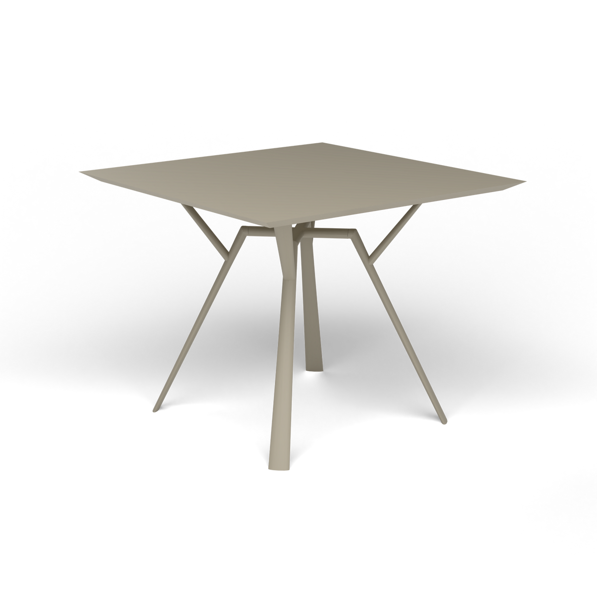 Radice Quadra Vierkante Tafel, 90 × 90 × h 74 cm, Pearly Gold, Gelakt aluminium (volgt onderstelkleur)