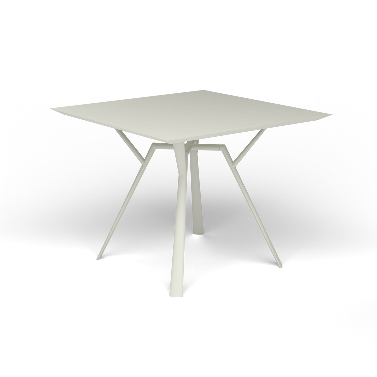 Radice Quadra Vierkante Tafel, 90 × 90 × h 74 cm, Powder Grey, Gelakt aluminium (volgt onderstelkleur)