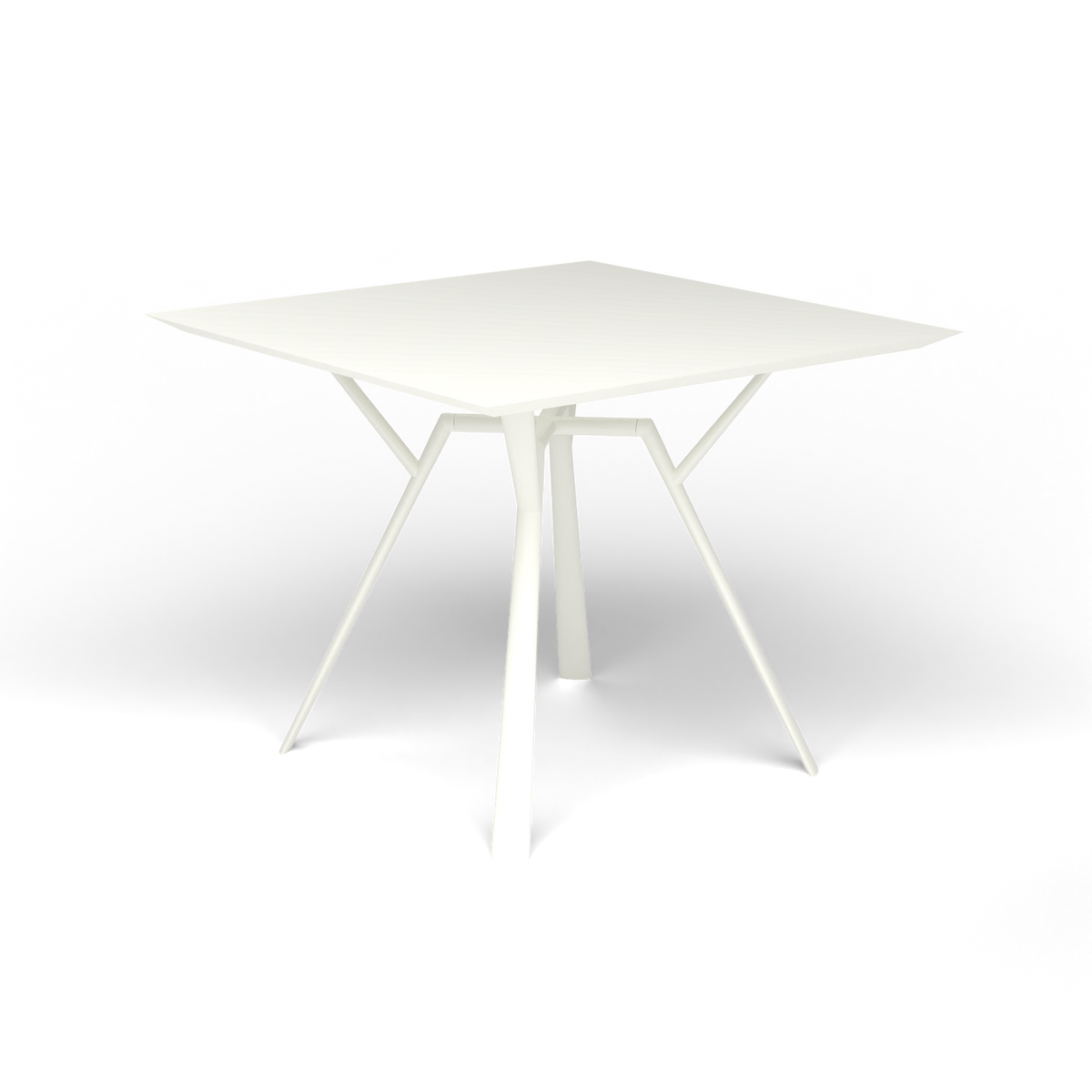 Radice Quadra Vierkante Tafel, 90 × 90 × h 74 cm, White, Gelakt aluminium (volgt onderstelkleur)