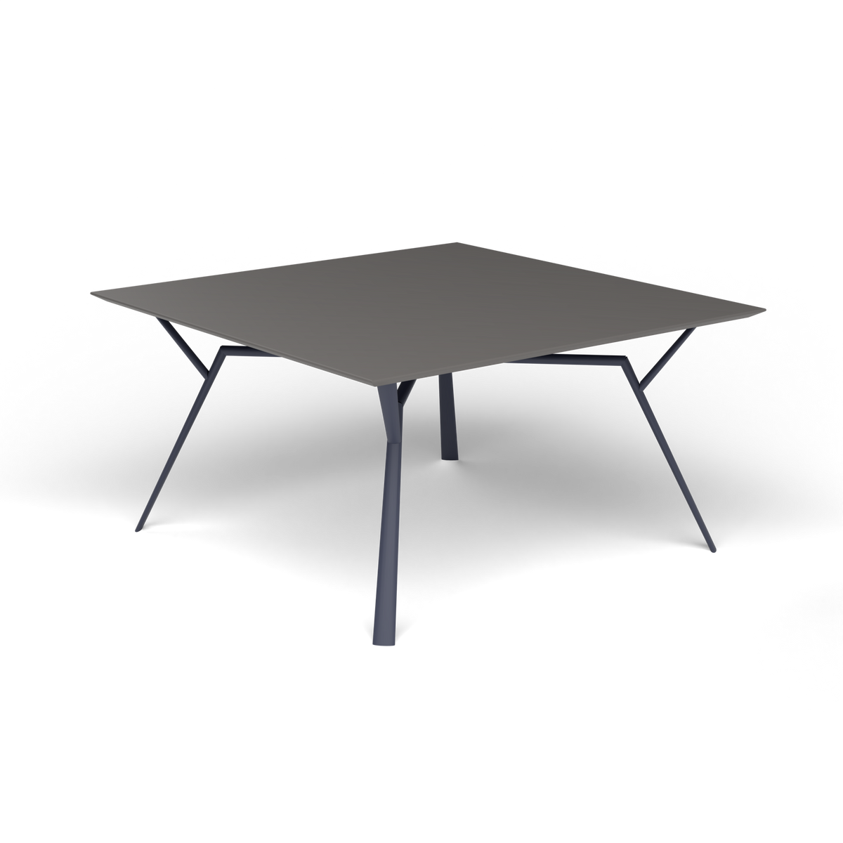 Radice Quadra Vierkante Tafel, 140 × 140 × h 74 cm, Grey Blue, Aluminium speckled Anthracite