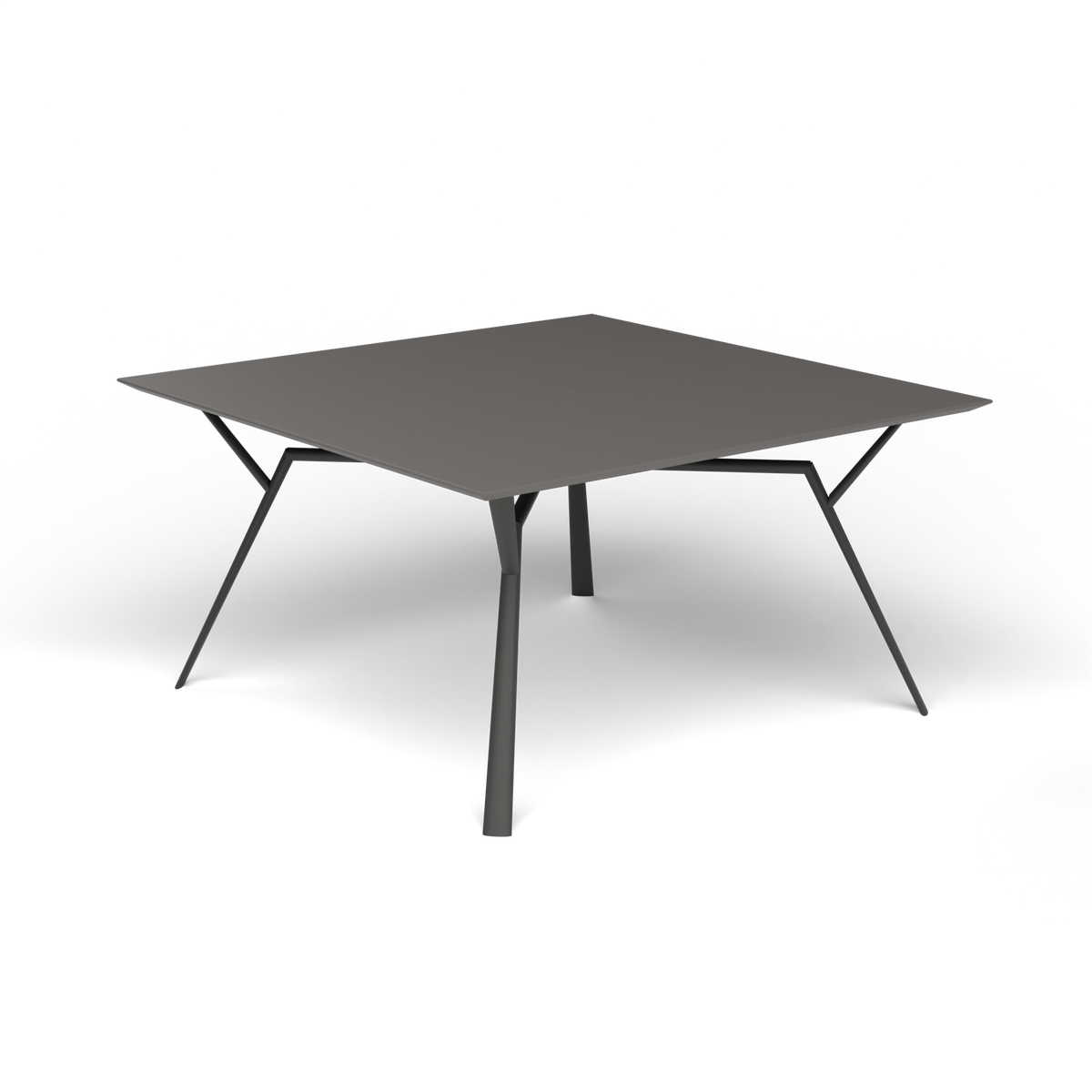 Radice Quadra Vierkante Tafel, 140 × 140 × h 74 cm, Metallic Grey, Aluminium speckled Anthracite