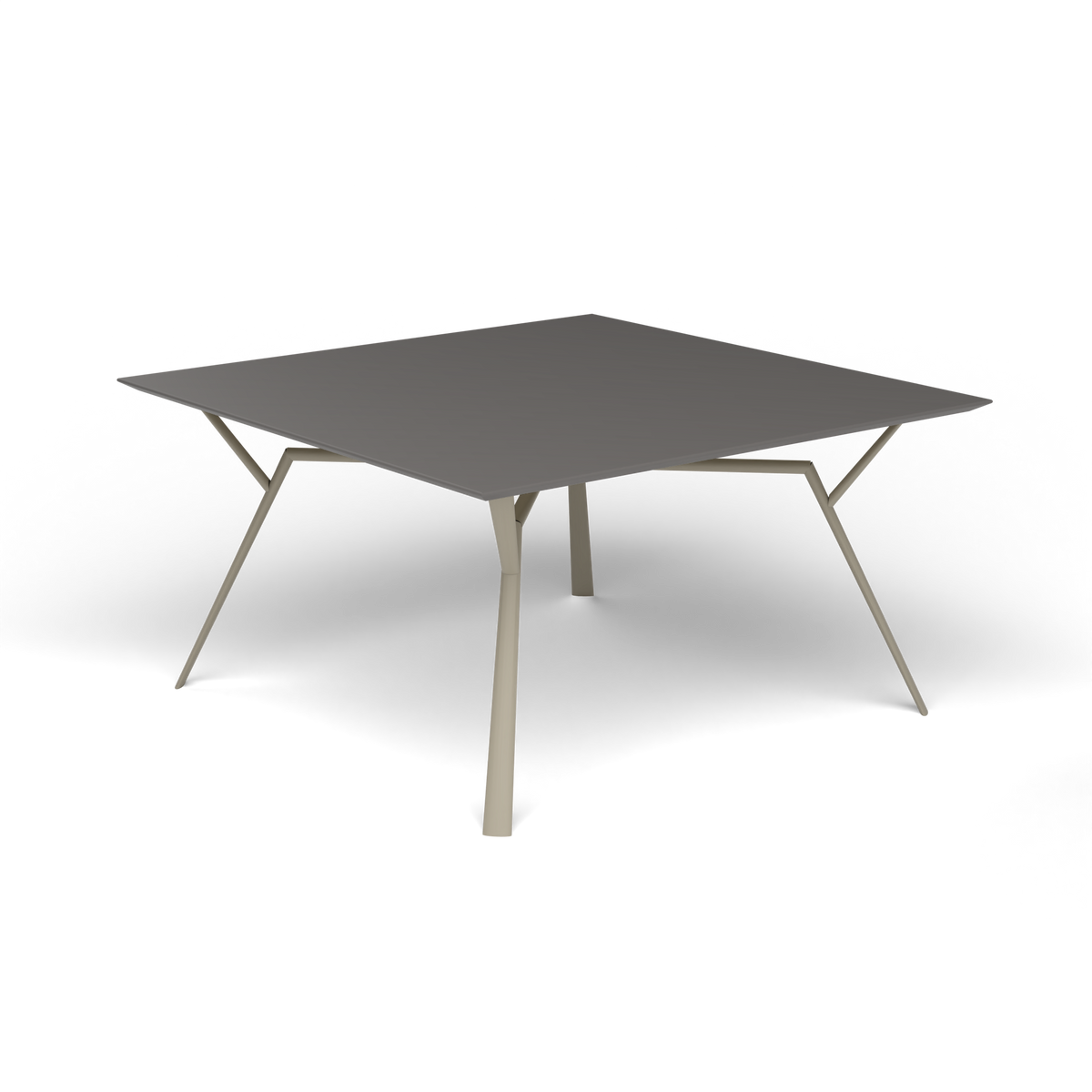 Radice Quadra Vierkante Tafel, 140 × 140 × h 74 cm, Pearly Gold, Aluminium speckled Anthracite