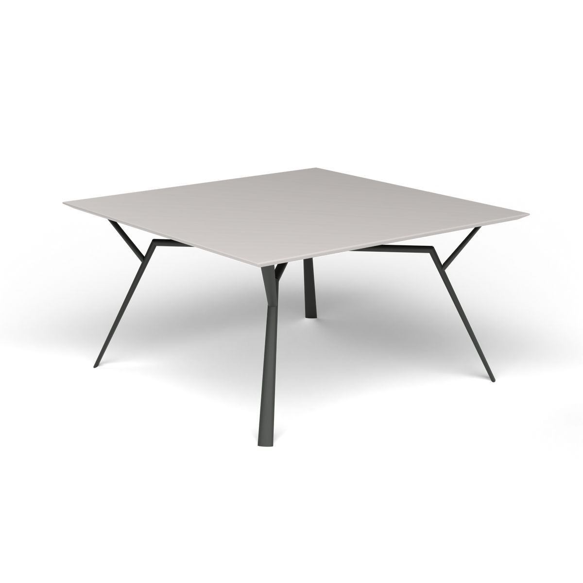 Radice Quadra Vierkante Tafel, 140 × 140 × h 74 cm, Metallic Grey, Aluminium speckled Grey