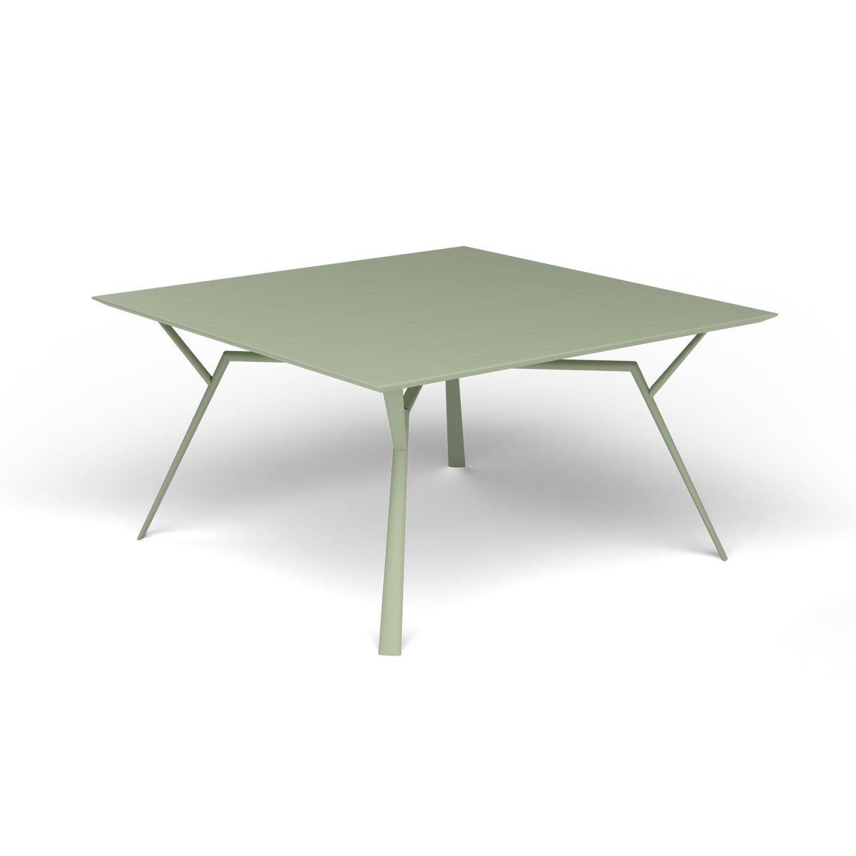 Radice Quadra Vierkante Tafel, 140 × 140 × h 74 cm, Green Tea, Gelakt aluminium (volgt onderstelkleur)