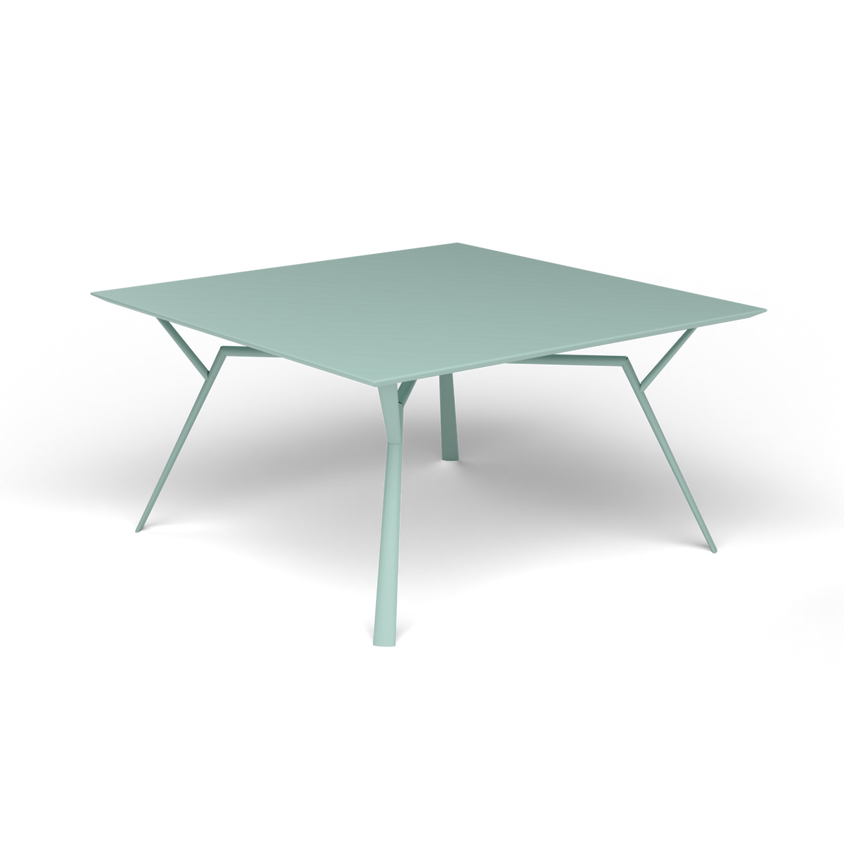 Radice Quadra Vierkante Tafel, 140 × 140 × h 74 cm, Light Blue, Gelakt aluminium (volgt onderstelkleur)