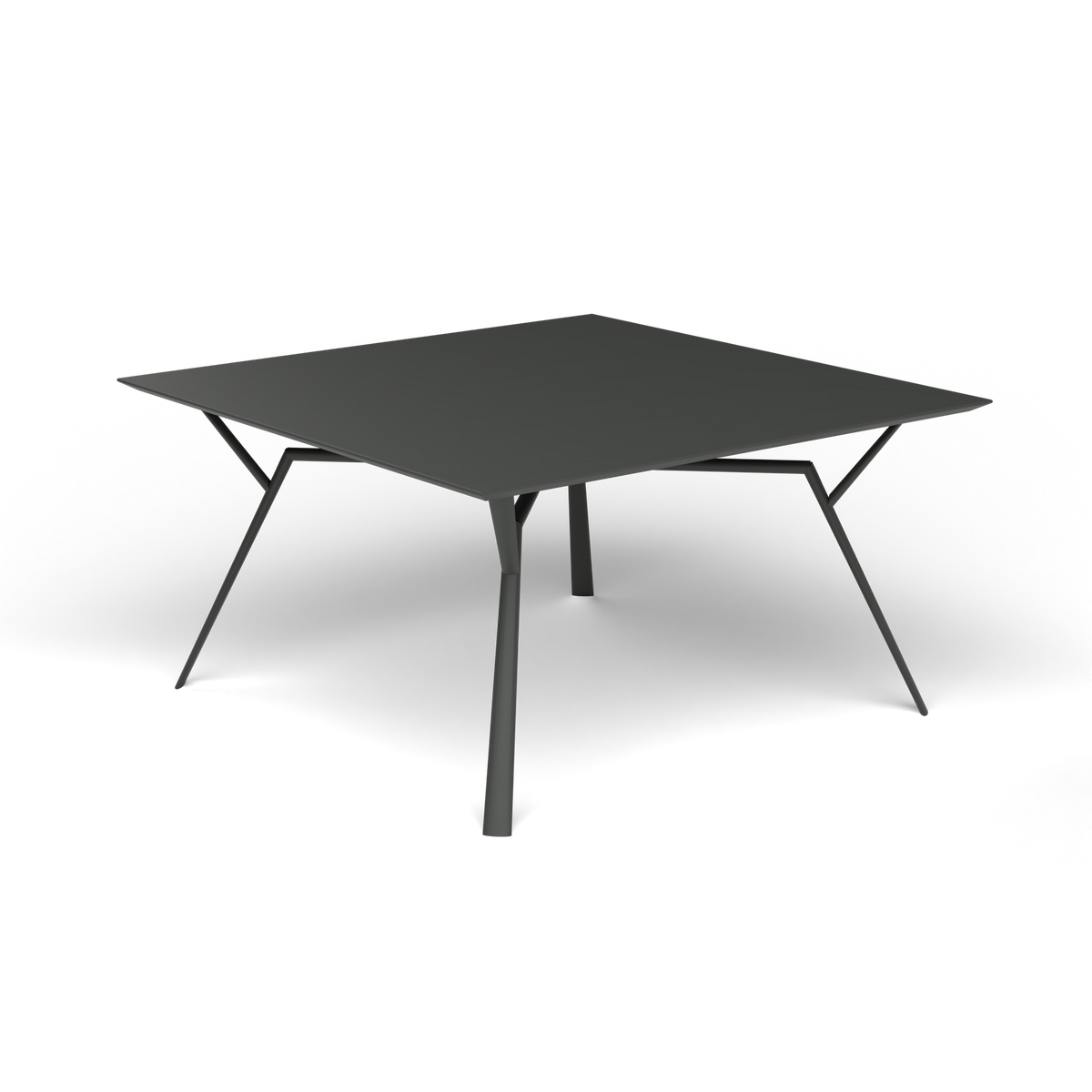 Radice Quadra Vierkante Tafel, 140 × 140 × h 74 cm, Metallic Grey, Gelakt aluminium (volgt onderstelkleur)