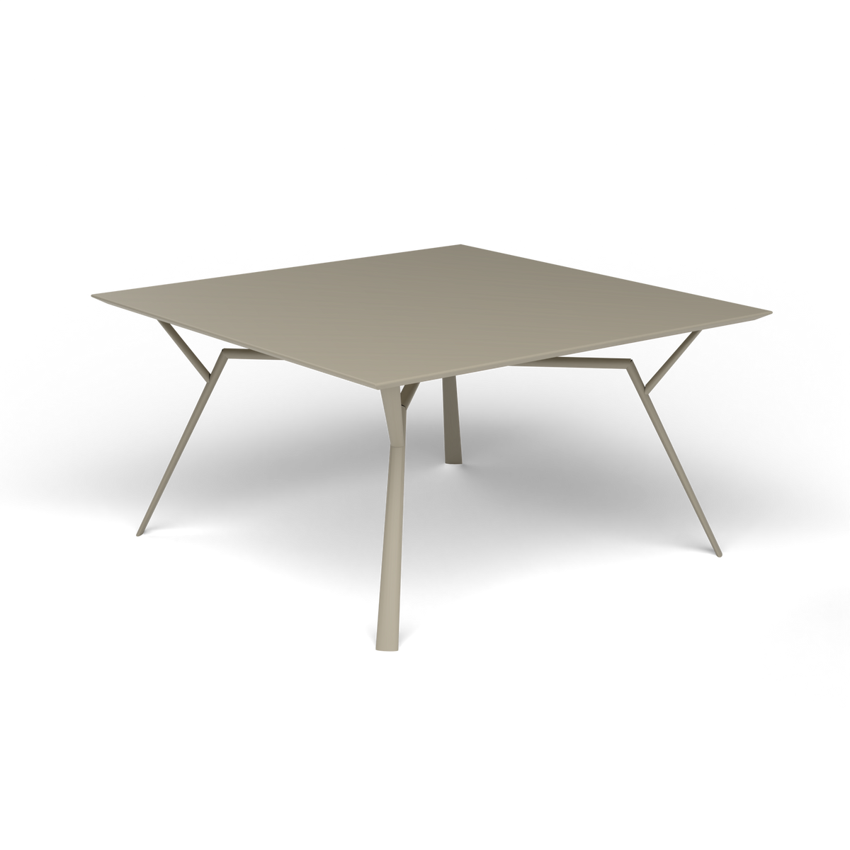 Radice Quadra Vierkante Tafel, 140 × 140 × h 74 cm, Pearly Gold, Gelakt aluminium (volgt onderstelkleur)