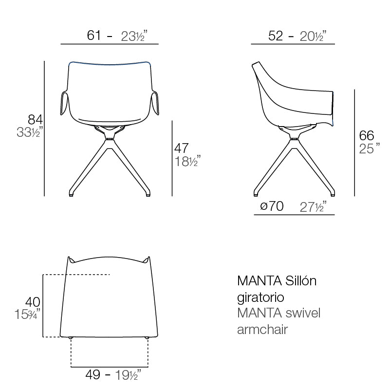 Manta Swivel Armchair