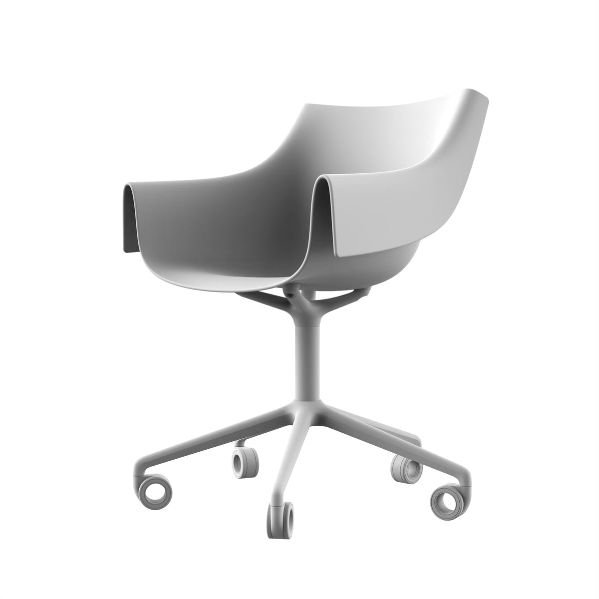 Manta Swivel Caster Armchair White