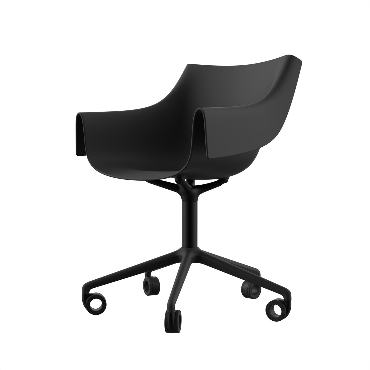 Manta Swivel Caster Armchair Black