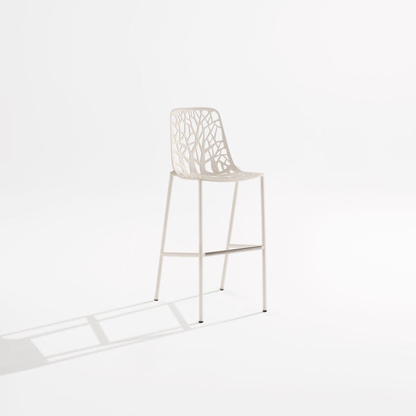 Stool with high backrest 48 x 56 x h 78/117 cm