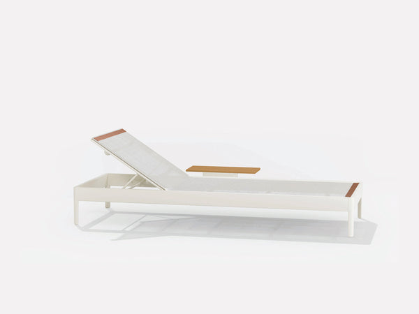 Sunlounger with small table on the left