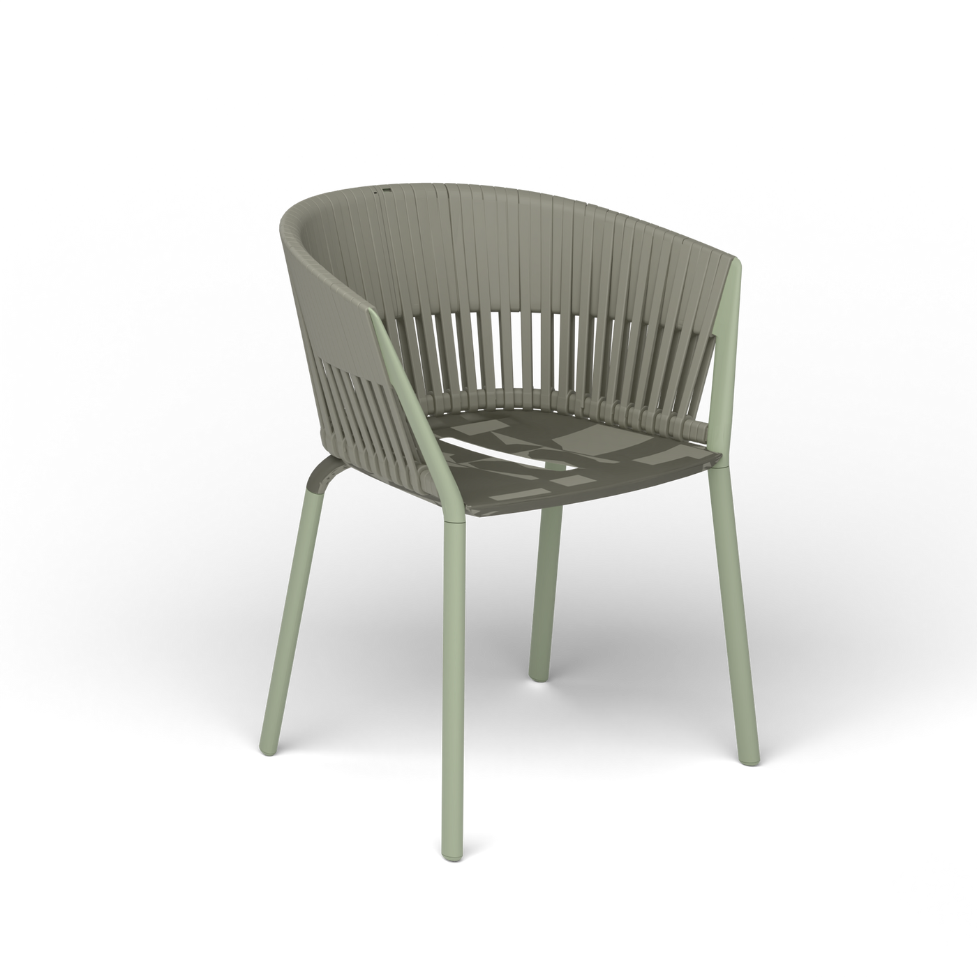 Ria Eetfauteuil met Gevlochten Touw - Green Tea / Touw Rock