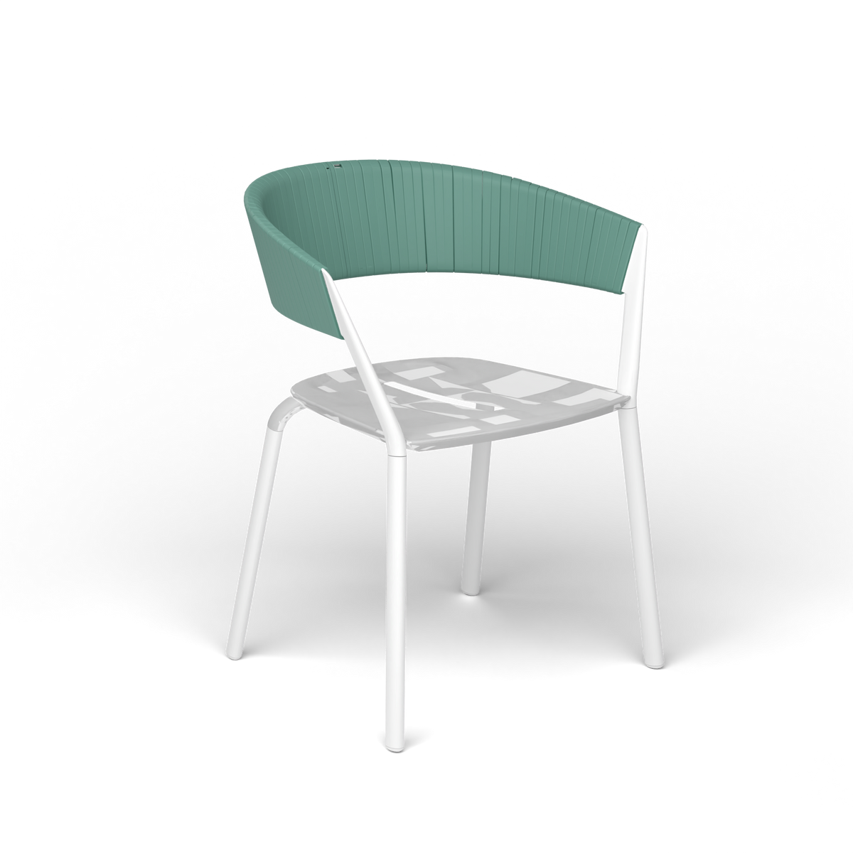 Ria Eetfauteuil met Deels Gevlochten Touw - Antique White / Touw Mint