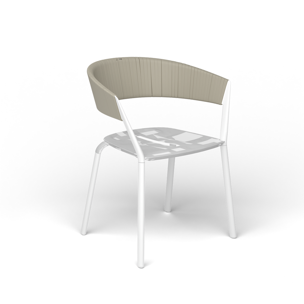 Ria Eetfauteuil met Deels Gevlochten Touw - Antique White / Touw Moon