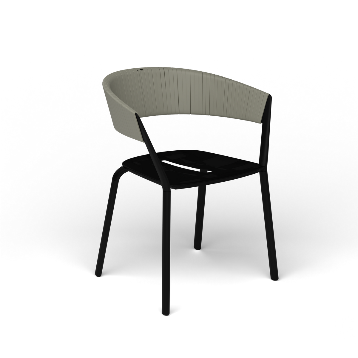 Ria Eetfauteuil met Deels Gevlochten Touw - Black / Touw Rock