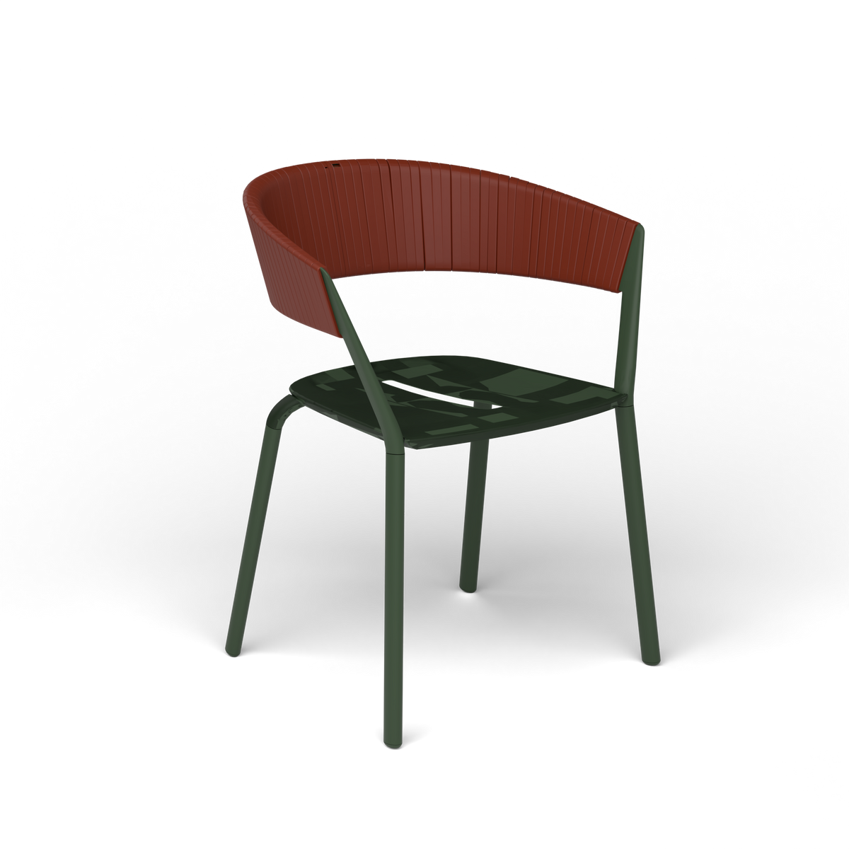 Ria Eetfauteuil met Deels Gevlochten Touw - Bottle Green / Touw Arizona