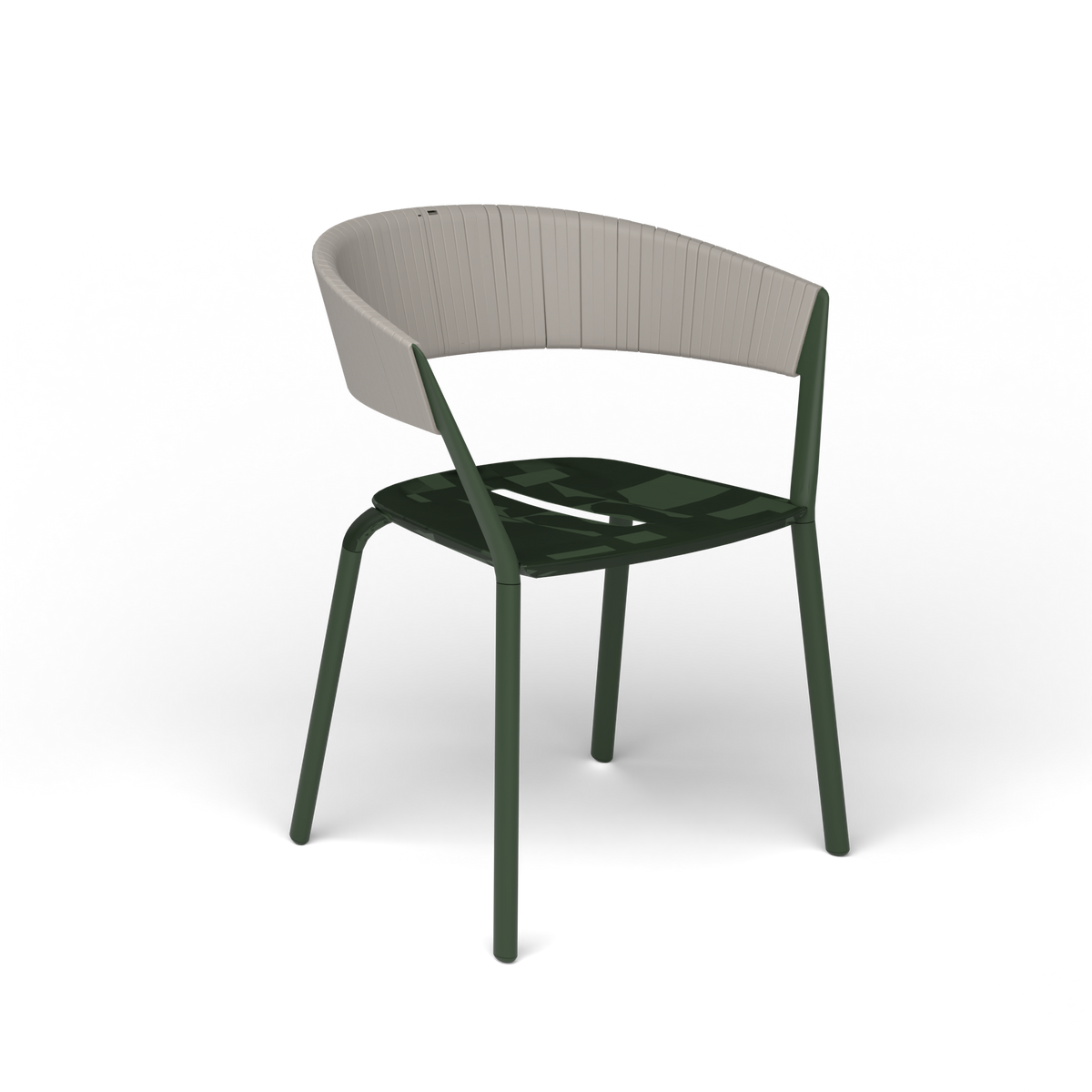 Ria Eetfauteuil met Deels Gevlochten Touw - Bottle Green / Touw Sunset