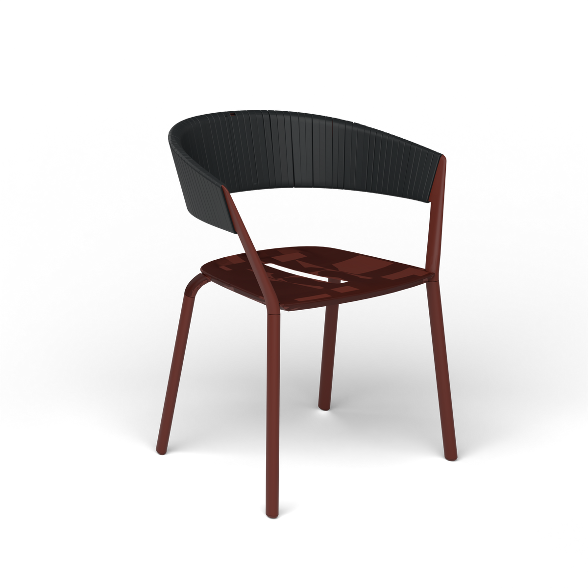 Ria Eetfauteuil met Deels Gevlochten Touw - Chestnut Brown / Touw Black Sand