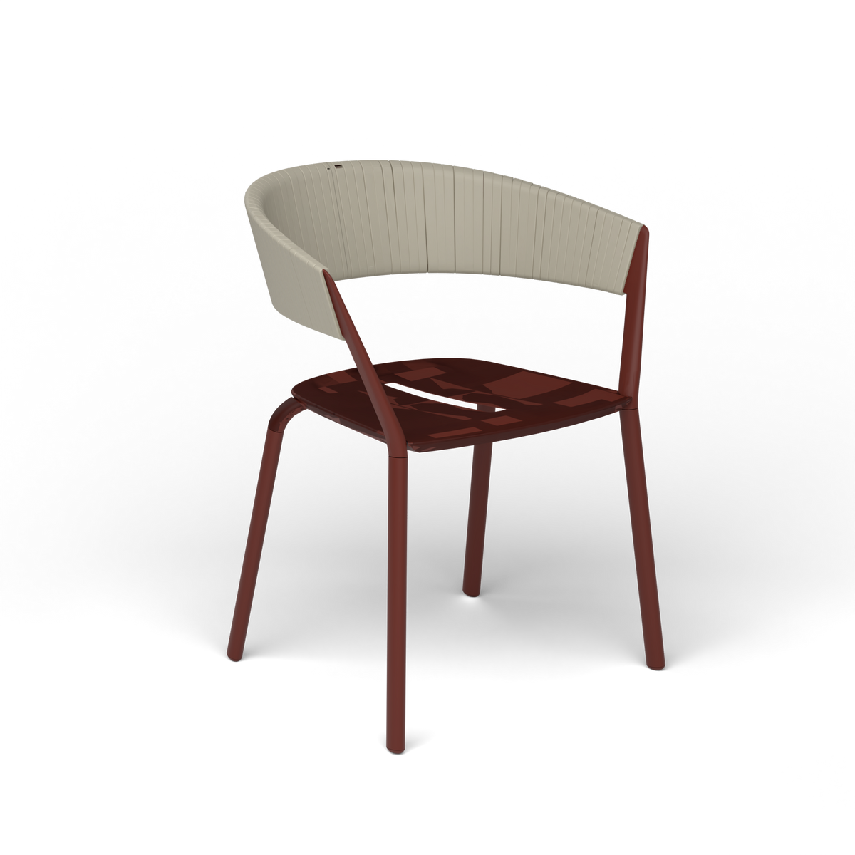 Ria Eetfauteuil met Deels Gevlochten Touw - Chestnut Brown / Touw Moon
