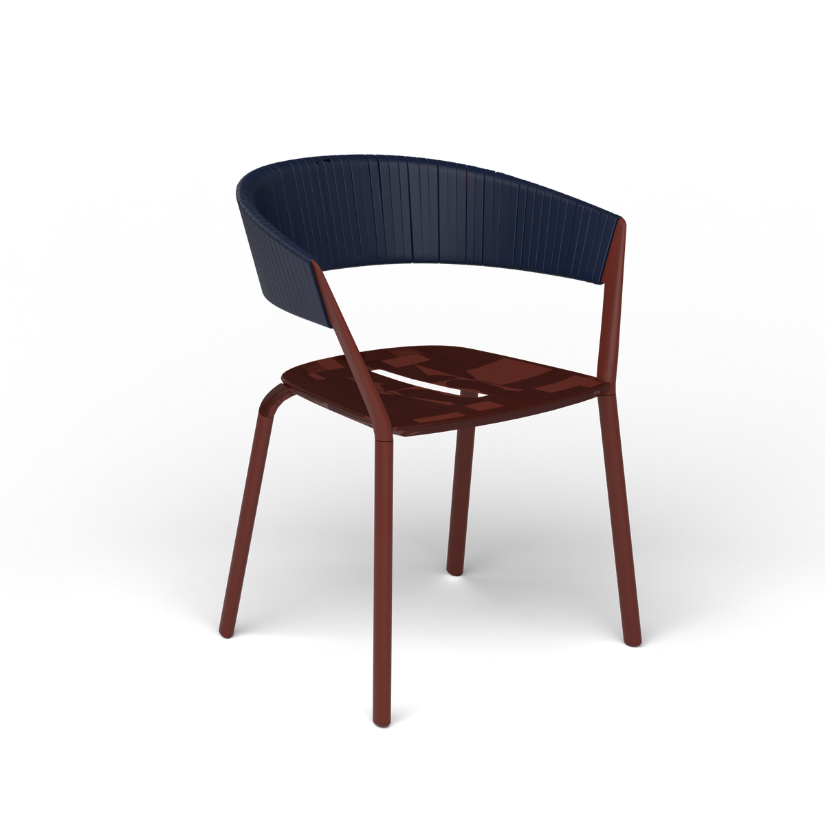 Ria Eetfauteuil met Deels Gevlochten Touw - Chestnut Brown / Touw Ocean