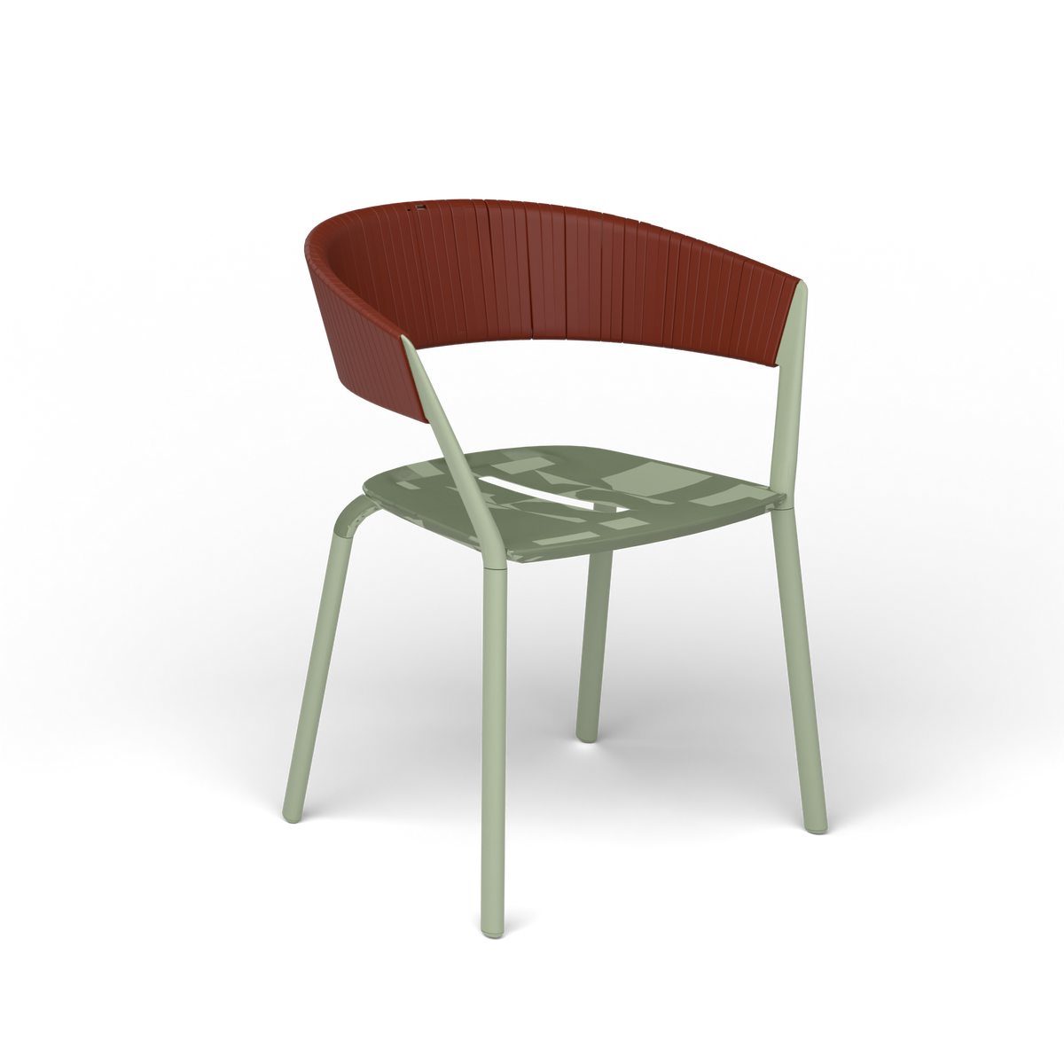 Ria Eetfauteuil met Deels Gevlochten Touw - Green Tea / Touw Arizona