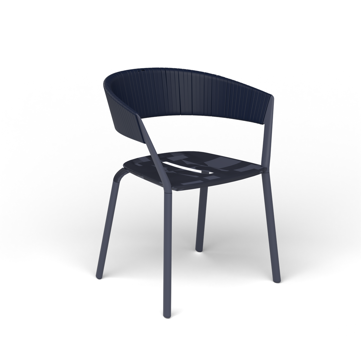 Ria Eetfauteuil met Deels Gevlochten Touw - Grey Blue / Touw Ocean