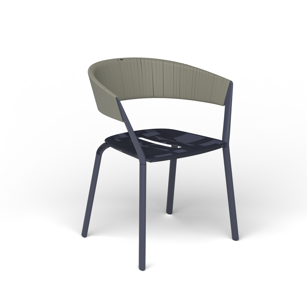 Ria Eetfauteuil met Deels Gevlochten Touw - Grey Blue / Touw Rock