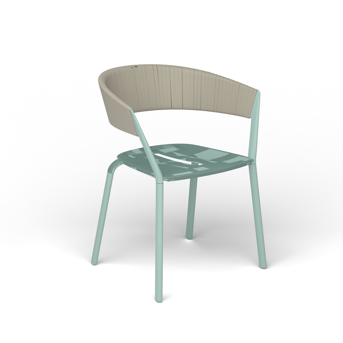 Ria Eetfauteuil met Deels Gevlochten Touw - Light Blue / Touw Moon