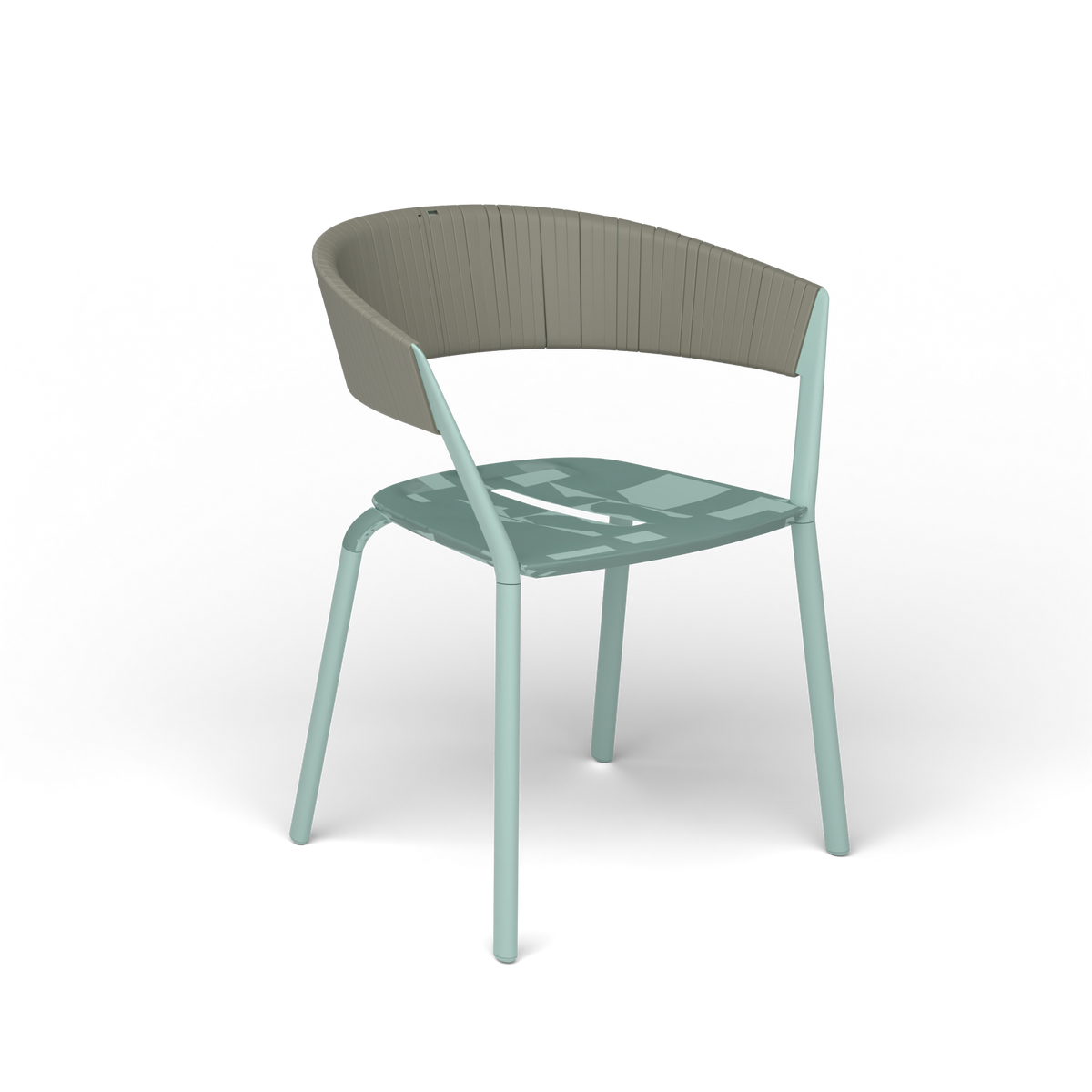Ria Eetfauteuil met Deels Gevlochten Touw - Light Blue / Touw Rock