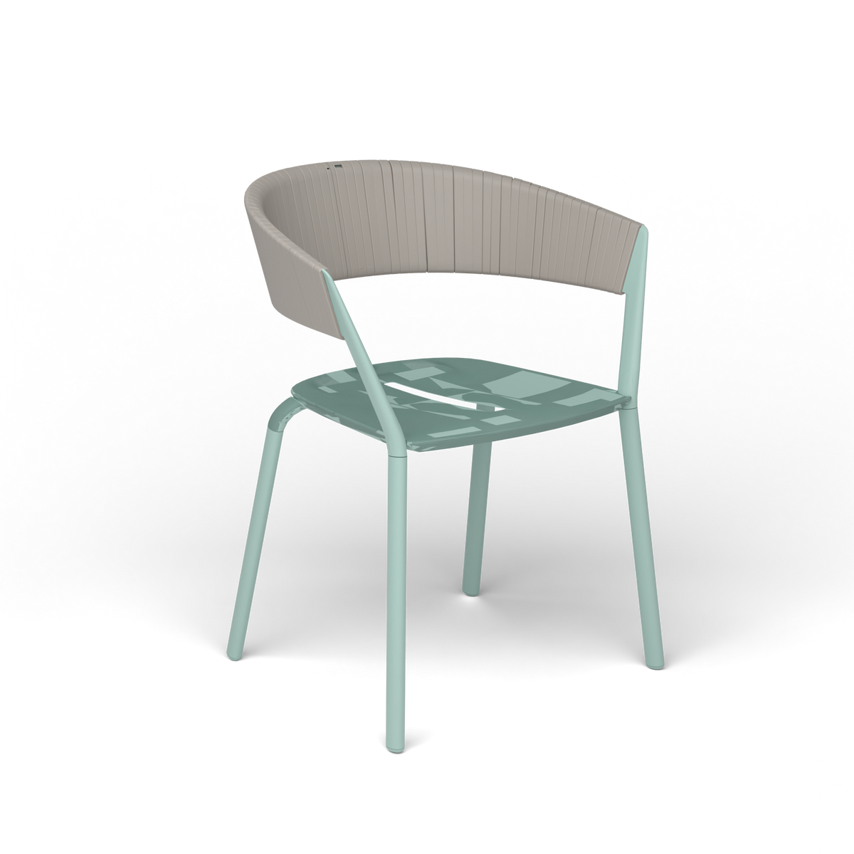 Ria Eetfauteuil met Deels Gevlochten Touw - Light Blue / Touw Sunset